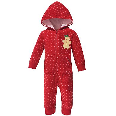 Hudson Baby Infant Girl Fleece Jumpsuits, Coveralls, and Playsuits 2pk, Sugar Spice
