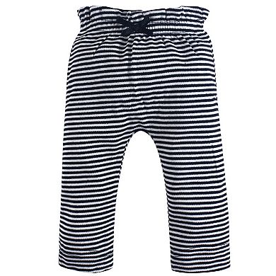 Touched by Nature Baby and Toddler Girl Organic Cotton Pants 4pk, Black Berry