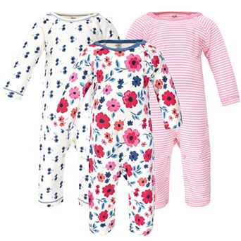 Touched by Nature Baby Girl Organic Cotton Coveralls 3 pk Garden Floral