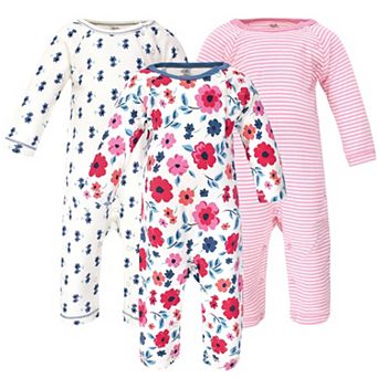 Touched by Nature Baby Girl Organic Cotton Coveralls 3 pk Garden Floral