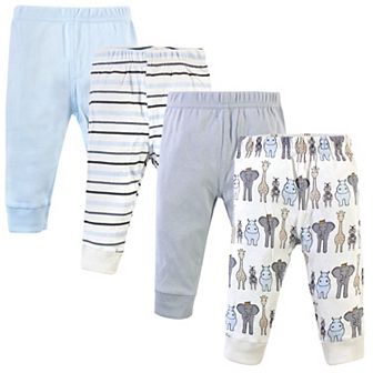 Hudson Baby Infant and Toddler Boy Cotton Pants 4 pk Royal Safari