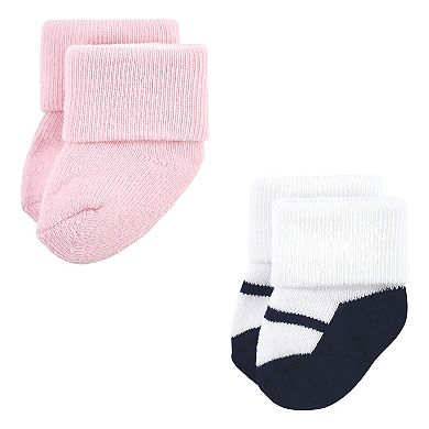 Little Treasure Infant Girl Newborn Socks, Coral Sparkle