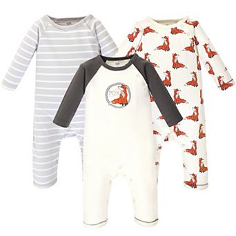 Touched by Nature Baby Boy Organic Cotton Coveralls 3 pk Boho Fox
