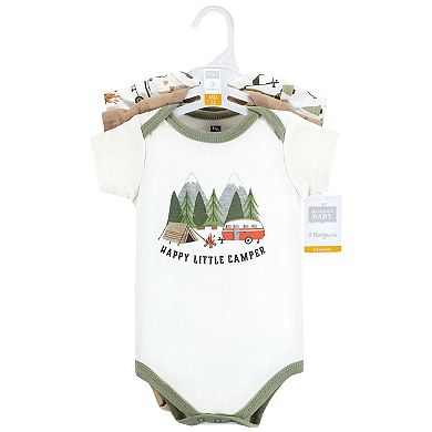 Hudson Baby Cotton Bodysuits, Little Camper, 3-6 Months