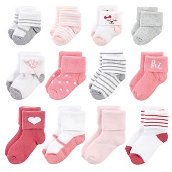 Infant Girls Grow With Me Socks 12 pk Kitten