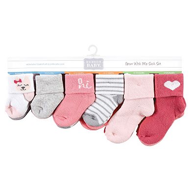 Infant Girls Grow With Me Socks 12pk, Kitten