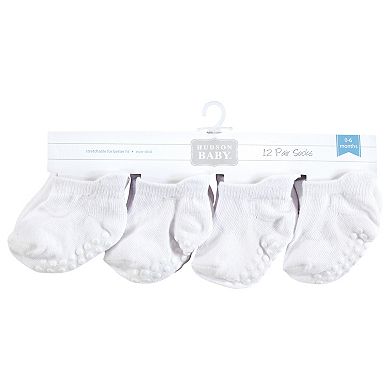 Hudson Baby Unisex Baby Non-Skid No-Show Socks, White