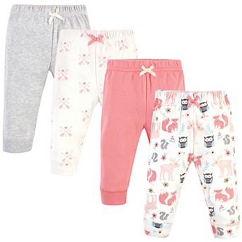 Hudson Baby Infant and Toddler Girl Cotton Pants 4 pk Girl Forest