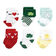 Hudson Baby Cotton Rich Newborn and Terry Socks, Boy Woodland