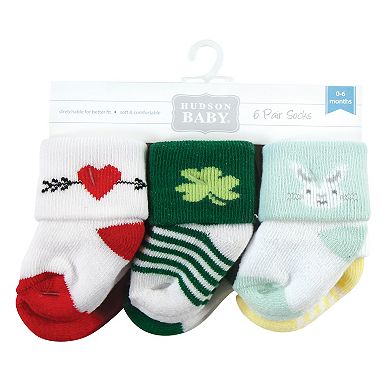 Hudson Baby Unisex Baby Holiday Newborn Terry Socks, Valentine Easter