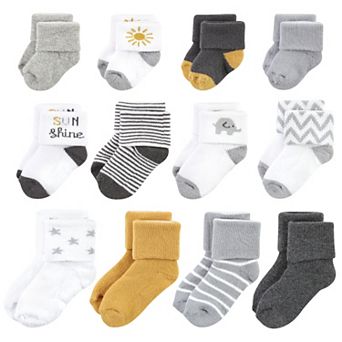 Unisex Baby Grow With Me Socks 12 pk Sunshine