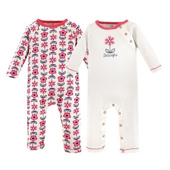 Touched by Nature Baby Girl Organic Cotton Coveralls 2 pk Flower