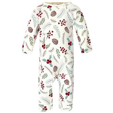 Touched by Nature Baby Girl Organic Cotton Coveralls 3pk, Holly Berry