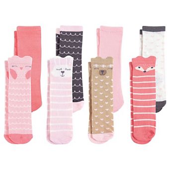 Hudson Baby Infant Girl Cotton Rich Knee-High Socks, Forest Girl, 0-6 Months