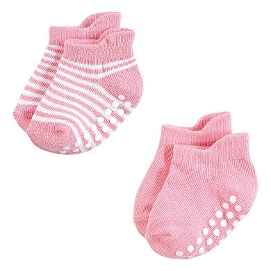 Hudson Baby Infant Girl Non-Skid No-Show Socks, Pink Lilac
