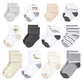 Unisex Baby Grow With Me Socks 12 pk Dino