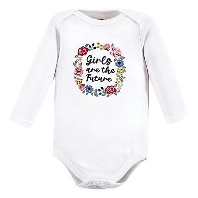 Hudson Baby Infant Girl Cotton Long-Sleeve Bodysuits, Girls Are The Future