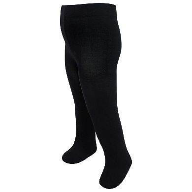 Luvable Friends Baby and Toddler Girl Nylon Tights, Black Pink, 2T-4T