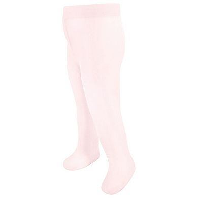 Luvable Friends Baby and Toddler Girl Nylon Tights, Black Pink, 2T-4T