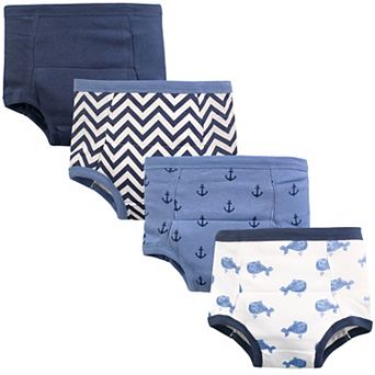 Hudson Baby Infant and Toddler Boy Cotton Training Pants, Blue Whales