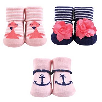 Infant Girl Socks Boxed Giftset, Flamingo, One Size