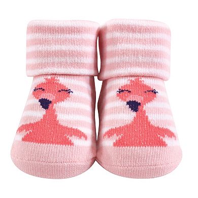 Infant Girl Socks Boxed Giftset, Flamingo, One Size