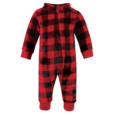 Hudson Baby Infant Boy Plush Jumpsuits, Black Moose