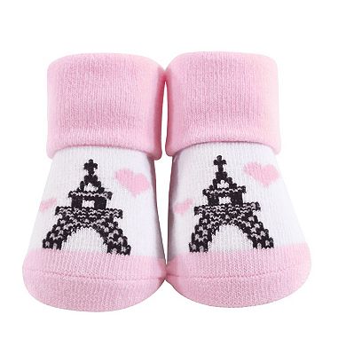 Hudson Baby Infant Girl Socks Boxed Giftset, Paris, One Size
