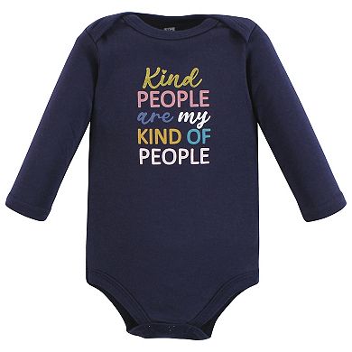 Hudson Baby Infant Girl Cotton Long-Sleeve Bodysuits, Girls World 7-Pack