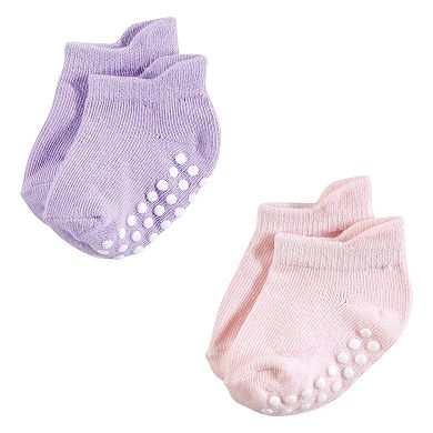Hudson Baby Infant Girl Non-Skid No-Show Socks, Multi Girl
