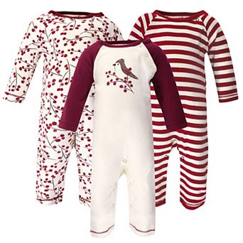 Touched by Nature Baby Girl Organic Cotton Coveralls 3 pk Berry Branch