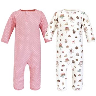 Hudson Baby Infant Girl Premium Quilted Coveralls, Sweet Bakery