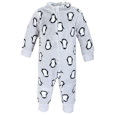 Hudson Baby Unisex Toddler Plush Jumpsuits, Gray Penguin