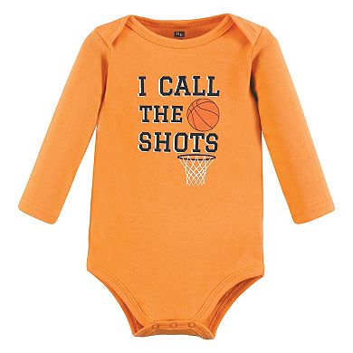 Hudson Baby Unisex Baby Cotton Long-Sleeve Bodysuits, Sports Stripes