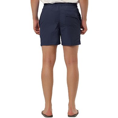 Men's Summer Casual Solid Color Mesh Lining Drawstring Waist Swimwear Shorts