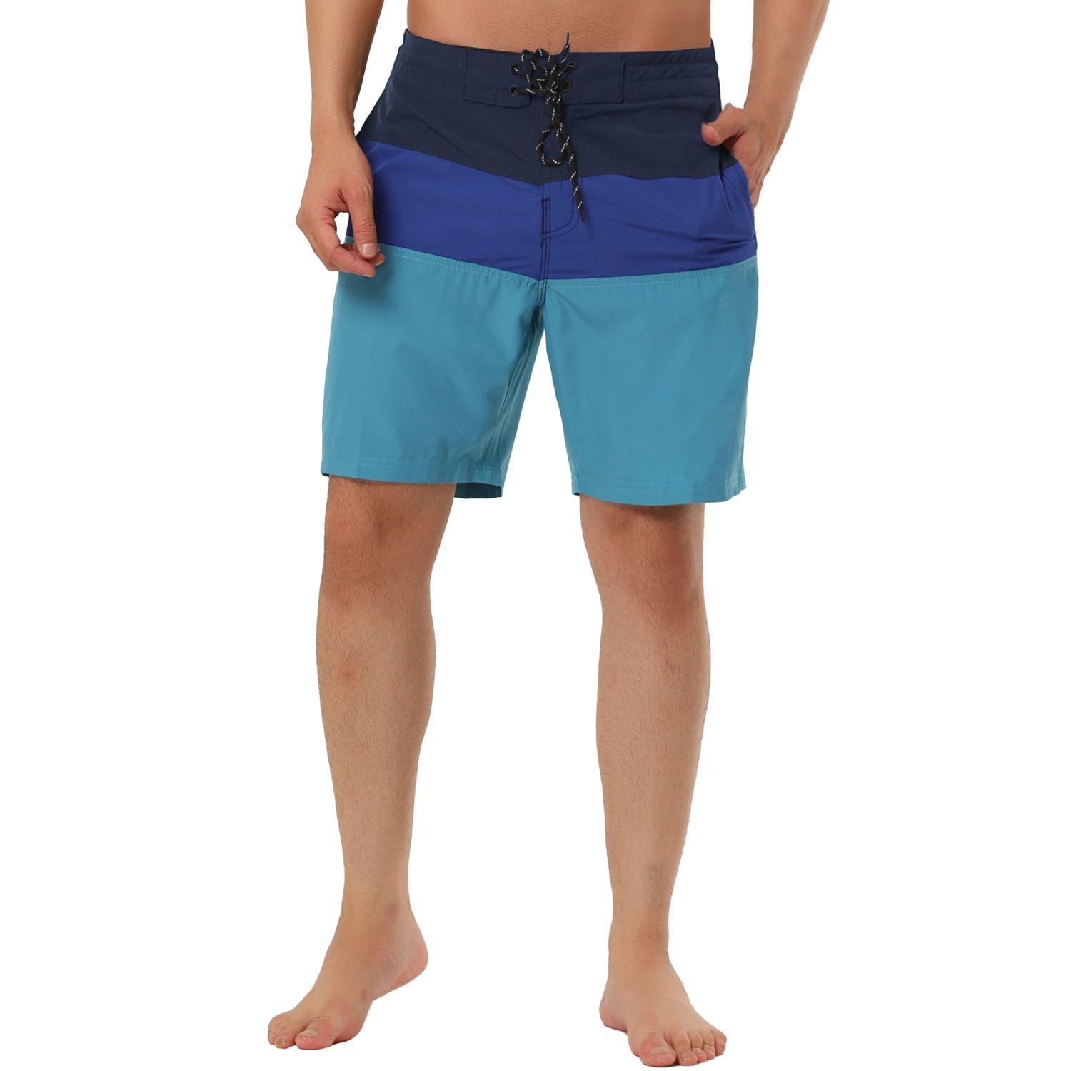 Men's Summer Holiday Drawstring Waist Mesh Lining Board Shorts