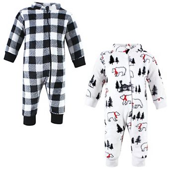 Hudson Baby Unisex Plush Jumpsuits, Winter Bear