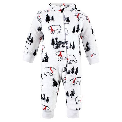 Hudson Baby Unisex Plush Jumpsuits, Winter Bear