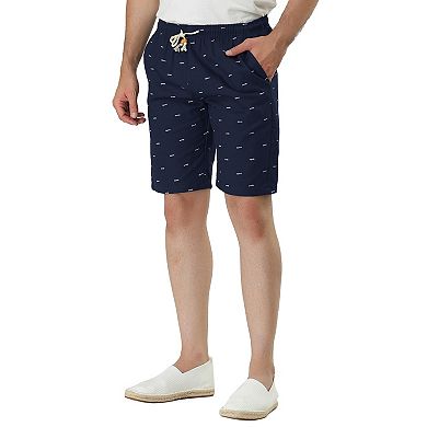 Men's Summer Casual Elastic Waistband Patterned Board Shorts