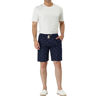 Men's Summer Casual Elastic Waistband Patterned Board Shorts