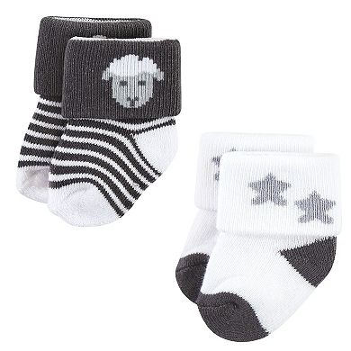 Hudson Baby Unisex Baby Cotton Rich Newborn and Terry Socks, Sheep 12-Pack, 6-12 Months