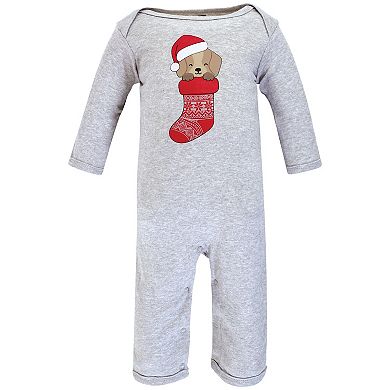 Hudson Baby Unisex Baby Cotton Coveralls, Christmas Dog