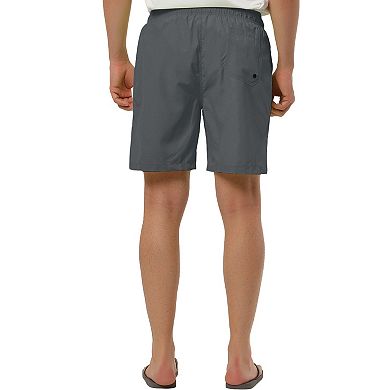 Men's Solid Beach Drawstring Surfing Mesh Lining Board Shorts