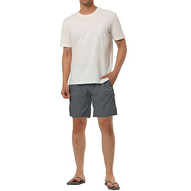 Men's Solid Beach Drawstring Surfing Mesh Lining Board Shorts