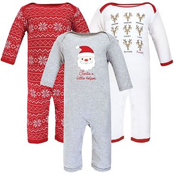 Hudson Baby Unisex Baby Cotton Coveralls, Santa Reindeer, 3-6 Months