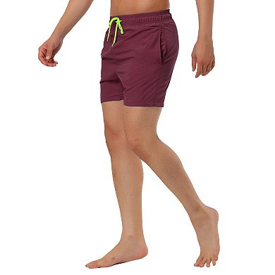 Men's Summer Holiday Elastic Waistband Drawstring Mesh Lining Swimwear Shorts