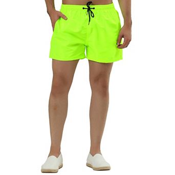 Men's Summer Lightweight Drawstring Waist Mesh Lining Solid Board Shorts