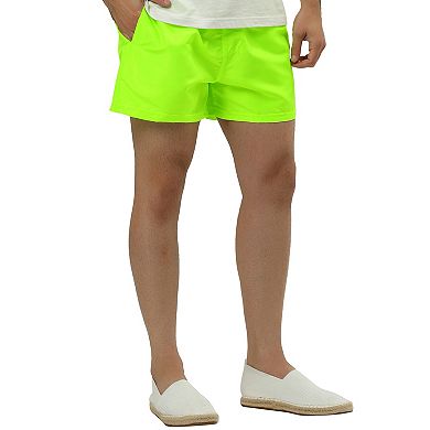 Men's Summer Lightweight Drawstring Waist Mesh Lining Solid Board Shorts