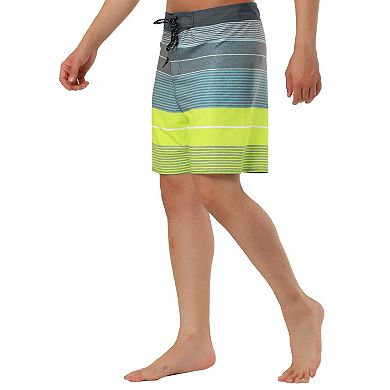 Men's Summer Casual Drawstring Waist Color Block Board Shorts