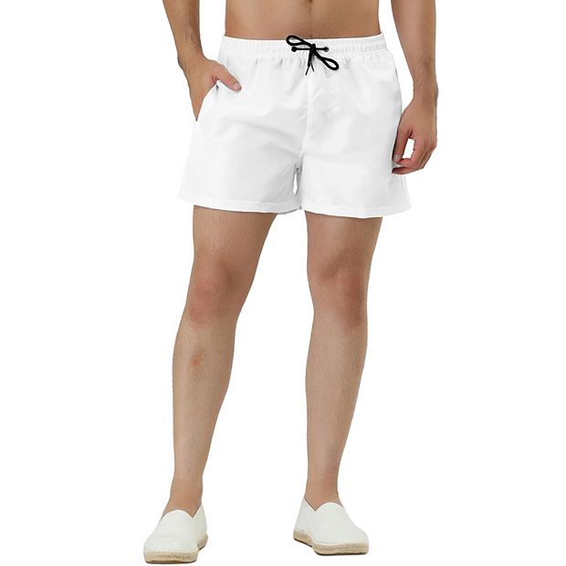 Men s Summer Solid Color Mesh Lining Beach Swim Board Shorts